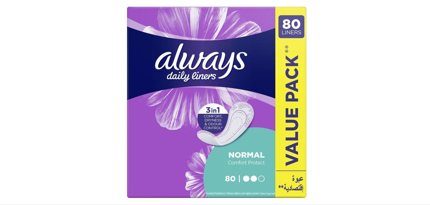 Always Daily Liners Comfort Protect Normal 80 ct