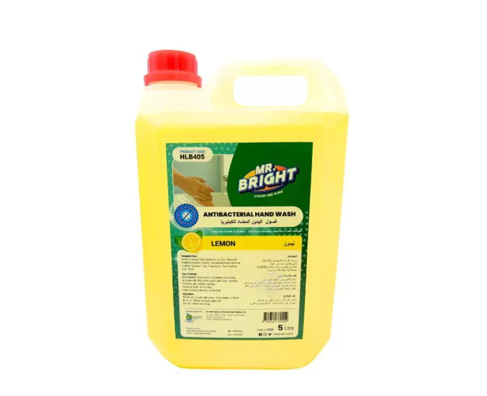 Mr Bright Hand Wash Liquid Soap, Lemon - 5 Liter