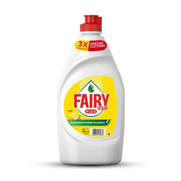 Fairy Plus Lemon with Alternative Power to Bleach, Dish Washing Liquid Soap - 600 ml