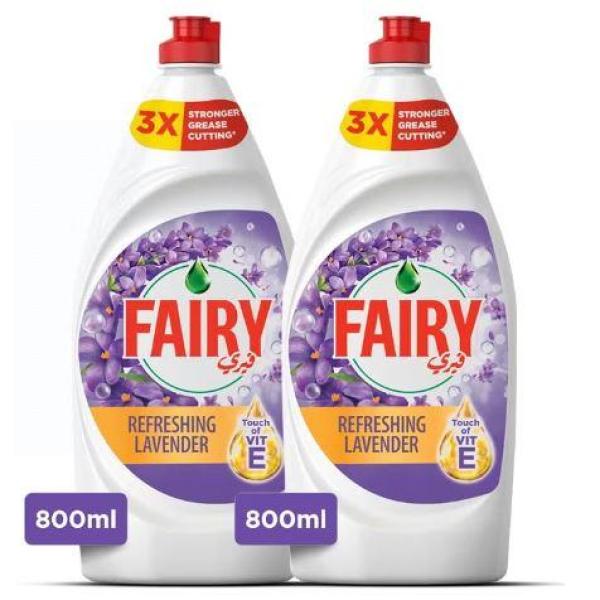 Fairy Refreshing Lavender, Dish Washing Liquid Soap - 800 ml (Dual Pack)