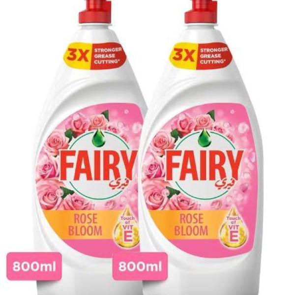 Fairy Rose Bloom, Dish Washing Liquid Soap - 800 ml (Dual Pack)