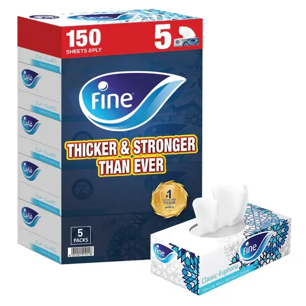 Fine Classic Facial Tissues - 2 Ply - 150 Sheets