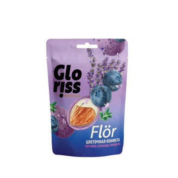 Gloriss FL Almonds Glazed White Chocolate with Blueberry and Lavender - 65g