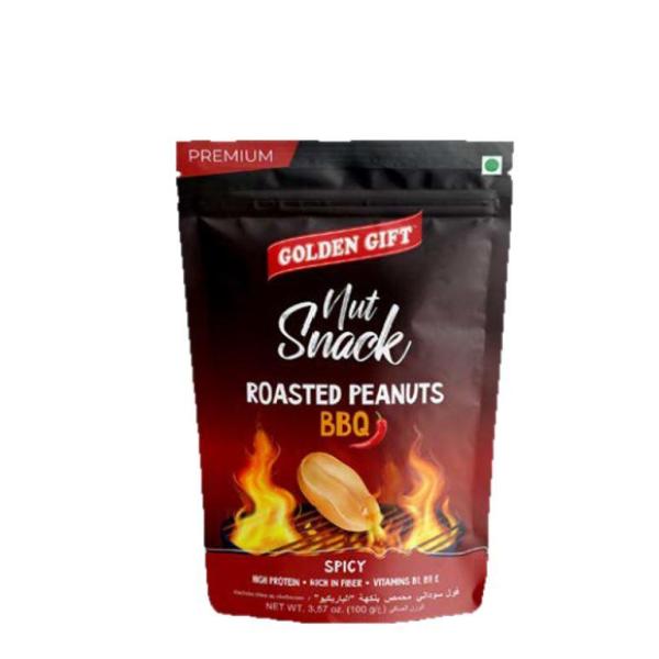 Golden Gift Roasted Premium Natural Peanuts BBQ Spicy, BIO PACK - 100g