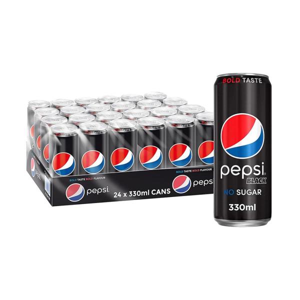 Pepsi Black Zero Sugar, Can - 330 ml